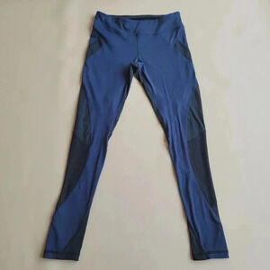 Lukka Lux Women's Medium M Leggings Navy Blue Black Mesh Logo Leg Pull On